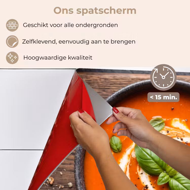 Eten - Soep - Basilicum - Rustiek - Rood keuken achterwand spatscherm klein -spatscherm_NL