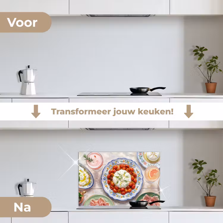 Eten - Tafel - Divers - Modern keuken achterwand spatscherm klein -voor_na_NL