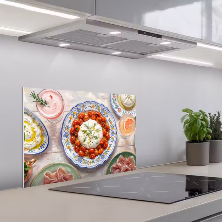 Eten - Tafel - Divers - Modern keuken achterwand spatscherm klein -3d_schuin