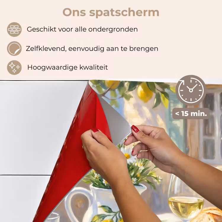 Eten - Terras - Zomer - Geschilderd - Geel keuken achterwand spatscherm klein -spatscherm_NL