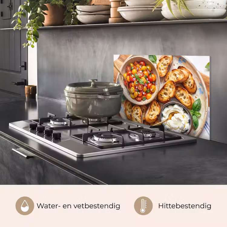 Eten - Tomaat - Brood - Kleurrijk - Keuken keuken achterwand spatscherm klein -usp_NL