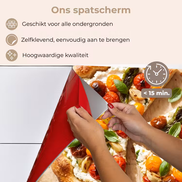 Eten - Tomaten - Basilicum - Maaltijd - Vers keuken achterwand spatscherm klein -spatscherm_NL