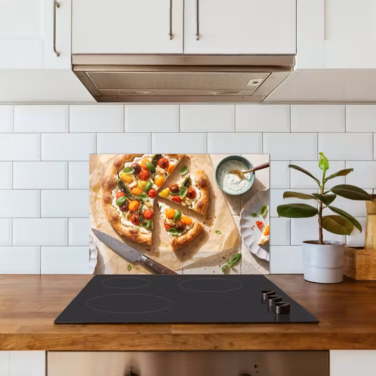 Eten - Tomaten - Basilicum - Maaltijd - Vers keuken achterwand spatscherm klein -sfeer2
