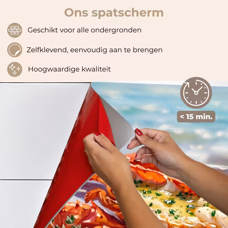 Eten - Zee - Kust - Modern - Blauw keuken achterwand spatscherm klein -spatscherm_NL