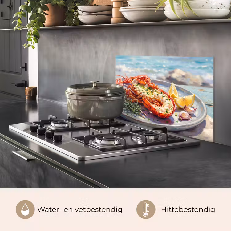 Eten - Zee - Kust - Modern - Blauw keuken achterwand spatscherm klein -usp_NL