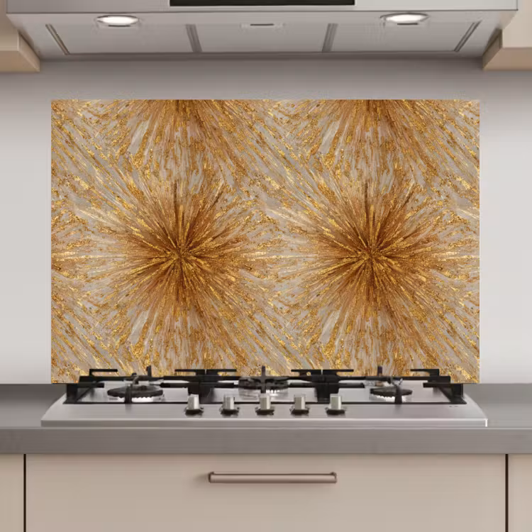 Explosie - Abstract - Goud - Wit keuken achterwand spatscherm klein 900 -3d_website