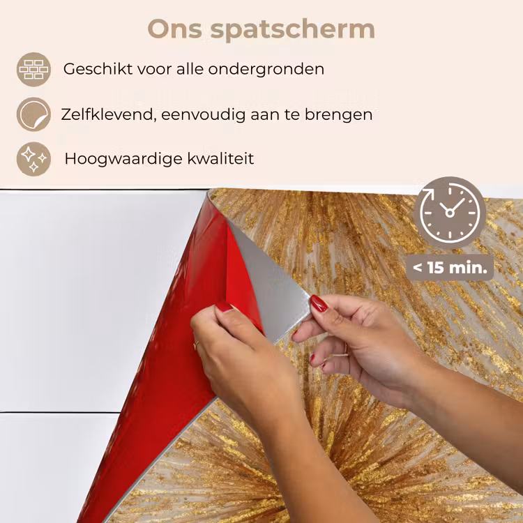 Explosie - Abstract - Goud - Wit keuken achterwand spatscherm klein 900 -spatscherm_NL