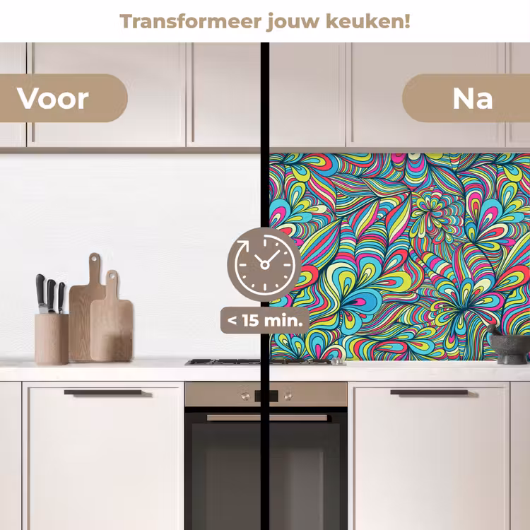 Fantasy - Design - Kleuren - Retro keuken achterwand 2 middel 871 -voor-na2_NL
