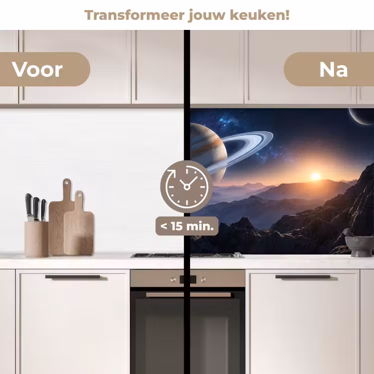 Fantasy - Kosmos - Landschap keuken achterwand 2 middel -voor-na2_NL