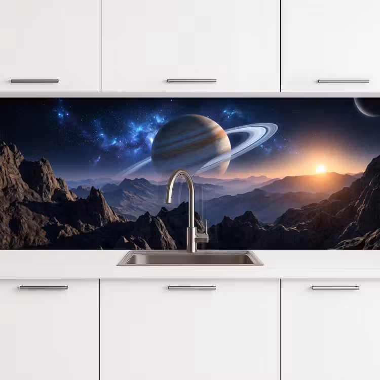 Fantasy - Kosmos - Landschap keuken achterwand 2 middel -3d