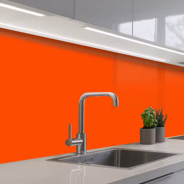 Fiery - Tangerine - Oranje keuken achterwand 2 middel 871 -3d_schuin