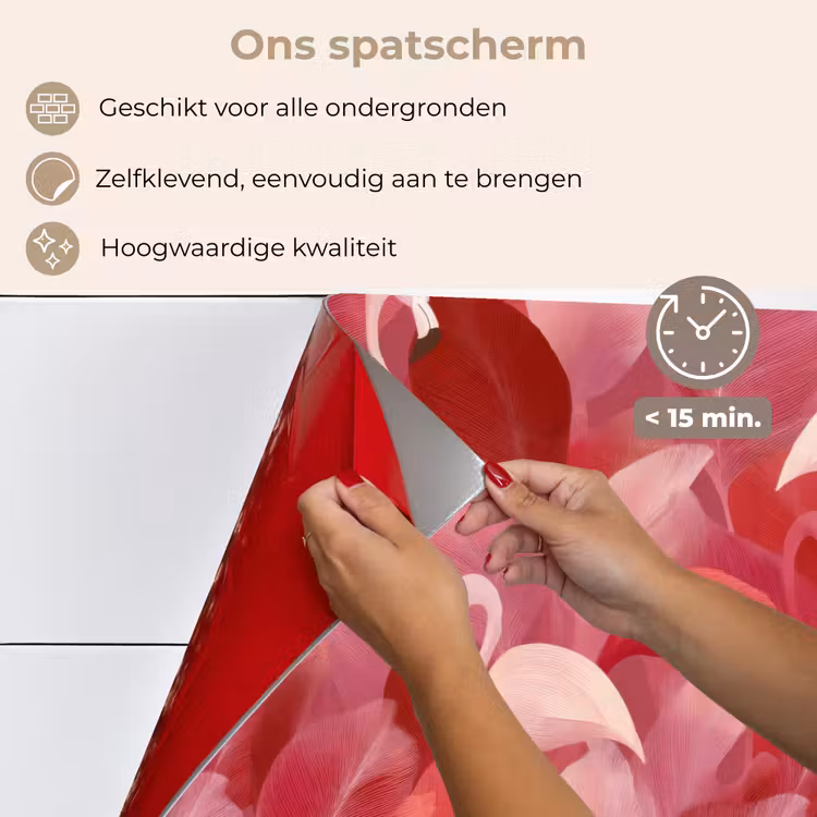 Flamingo - Botanisch - Elegant - Roze - Rood keuken achterwand spatscherm klein 900 -spatscherm_NL