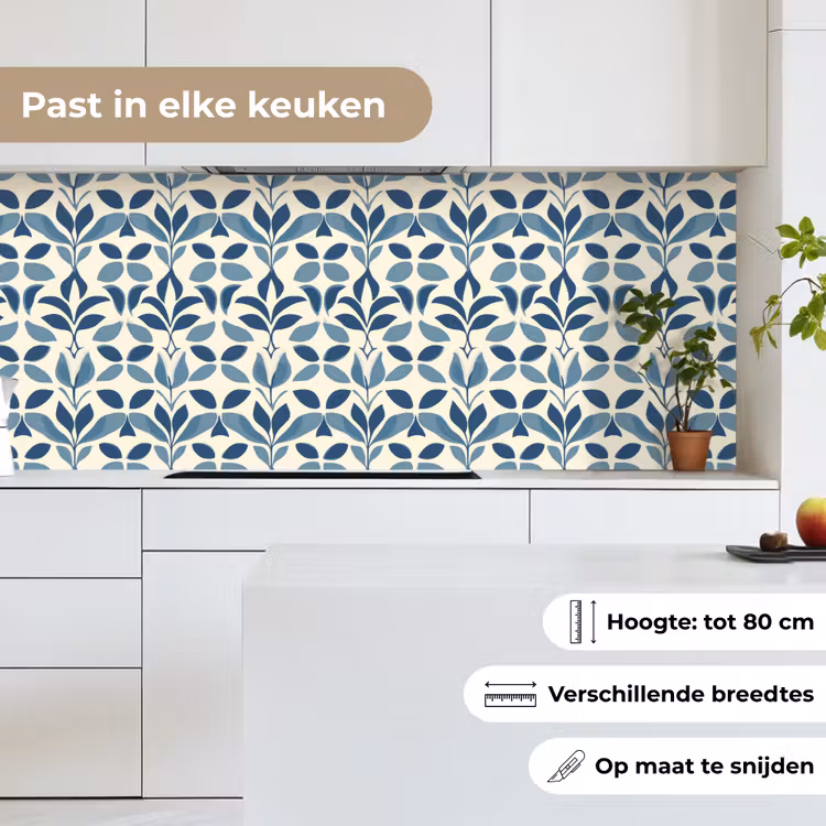 Flora - Modern - Blauw keuken achterwand 2 middel 871 -sfeer4_NL