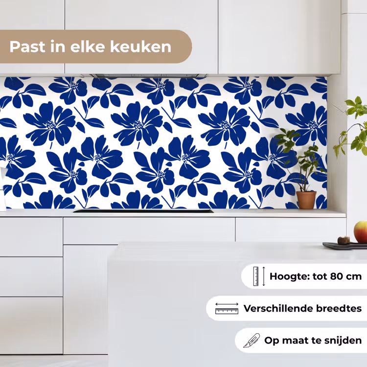Floraal - Modern - Blauw keuken achterwand 2 middel 871 -sfeer4_NL
