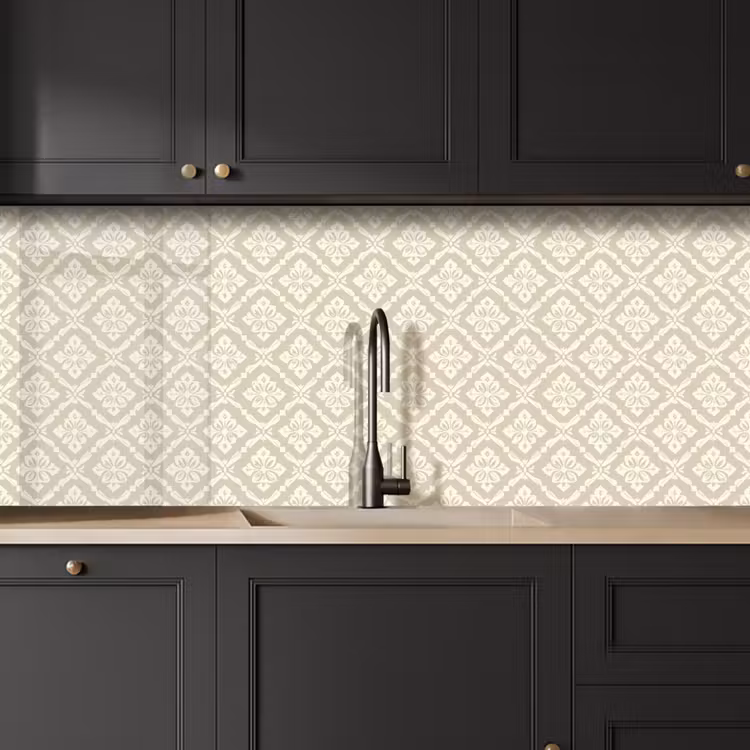 Floraal - Ornament - Beige keuken achterwand 2 middel 871 -sfeer1