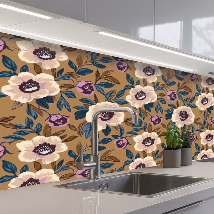 Floraal - Stilleven - Kleurrijk keuken achterwand 2 middel 871 -3d_schuin