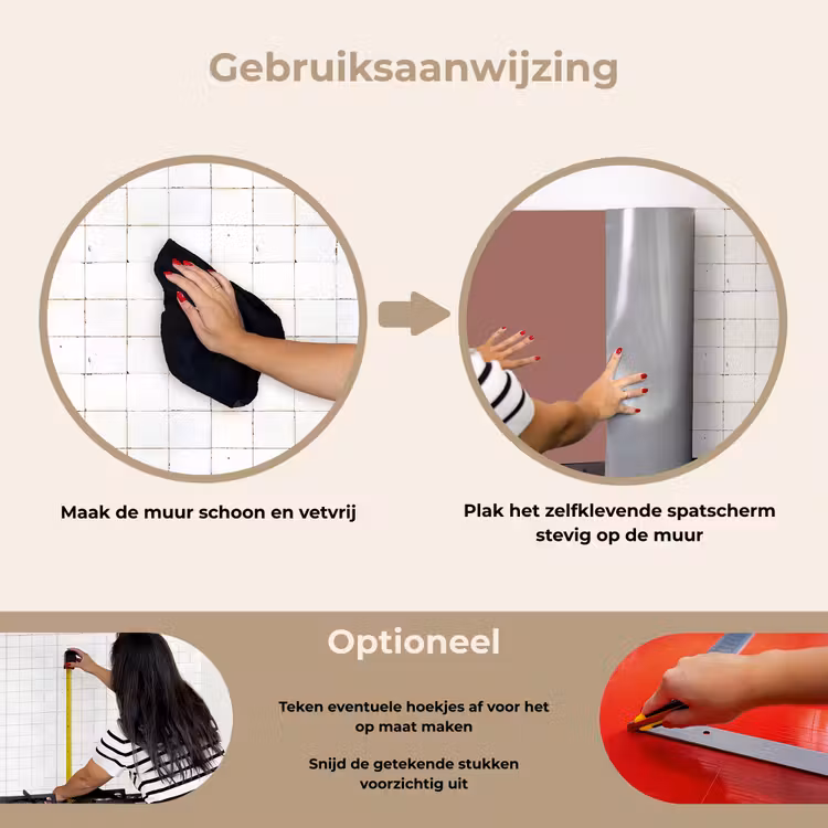 Fluistering van Fuchsia keuken achterwand spatscherm klein -gebruiksaanwijzing_NL