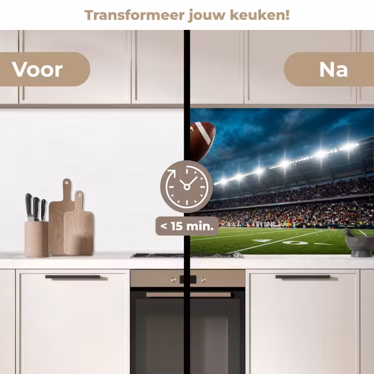 Football - Bal - Stadion - Sport keuken achterwand 2 middel -voor-na2_NL
