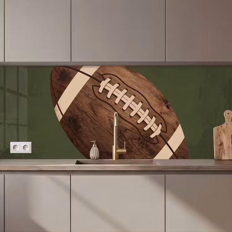 Football - Hout - Sport - Groen keuken achterwand 2 middel zz_3dshopping