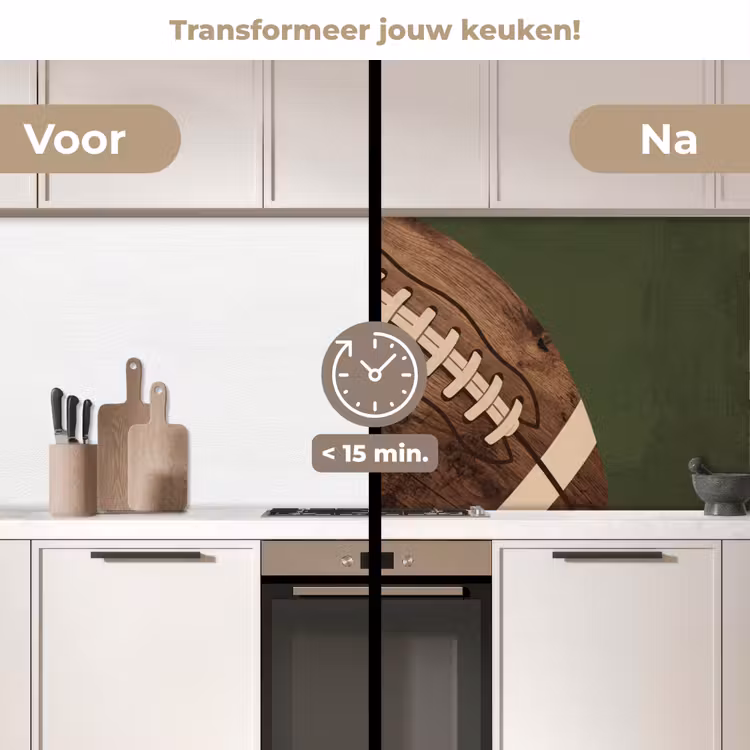 Football - Hout - Sport - Groen keuken achterwand 2 middel -voor-na2_NL