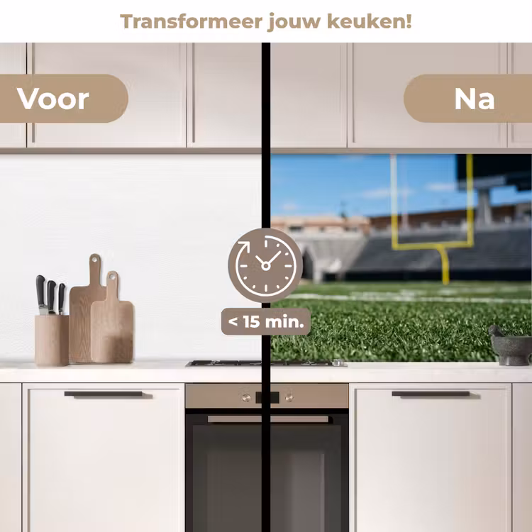 Football - Veld - Stadion - Sport keuken achterwand 2 middel -voor-na2_NL