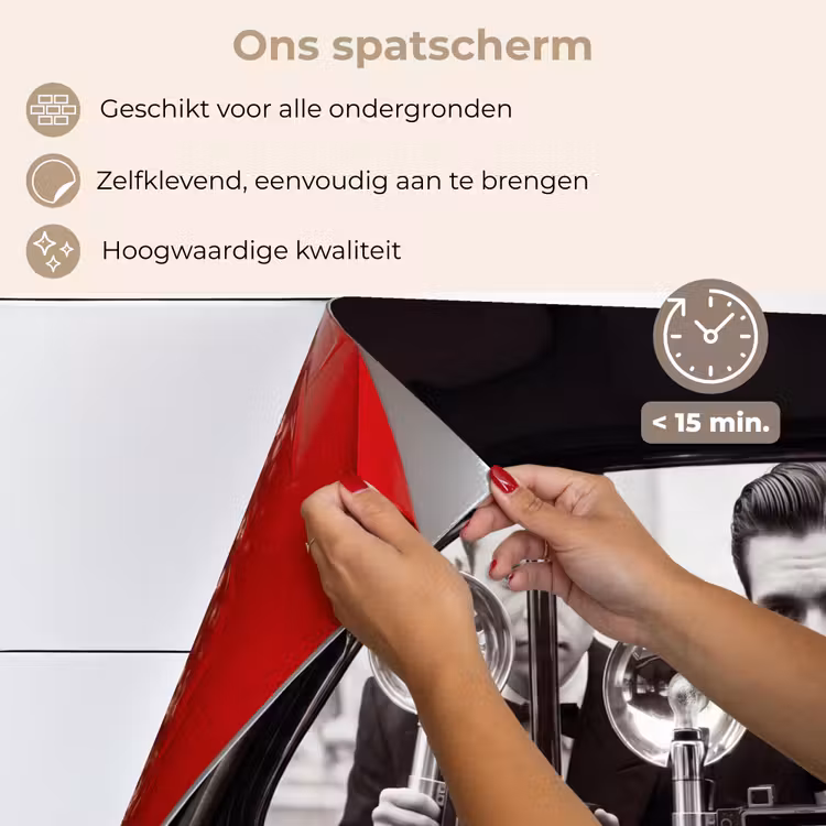 Fotograaf - Camera - Vintage - Journalistiek - Zwart-wit keuken achterwand spatscherm klein -spatscherm_NL