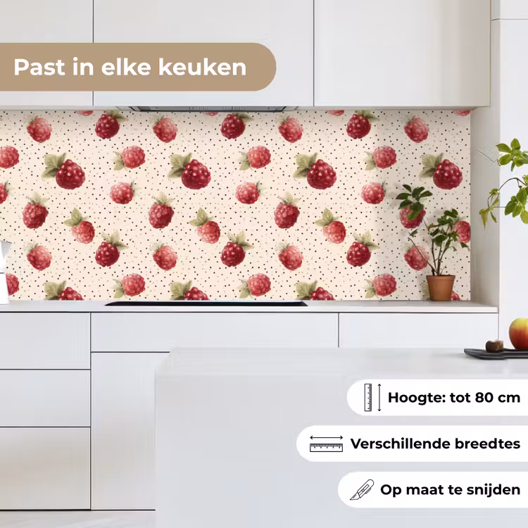 Framboos - Stippen - Rood keuken achterwand 2 middel 871 -sfeer4_NL