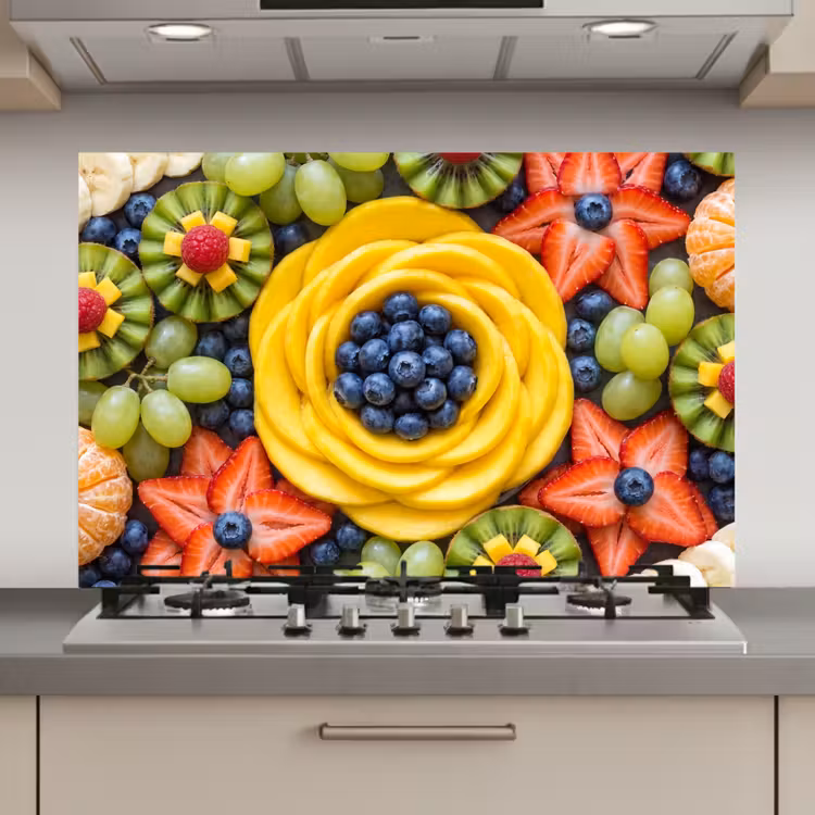 Fruit - Arrangement - Gezond - Kleurrijk - Eten keuken achterwand spatscherm klein -3d_website