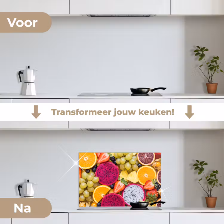 Fruit - Assortiment - Kleurrijk - Gezondheid keuken achterwand spatscherm klein -voor_na_NL