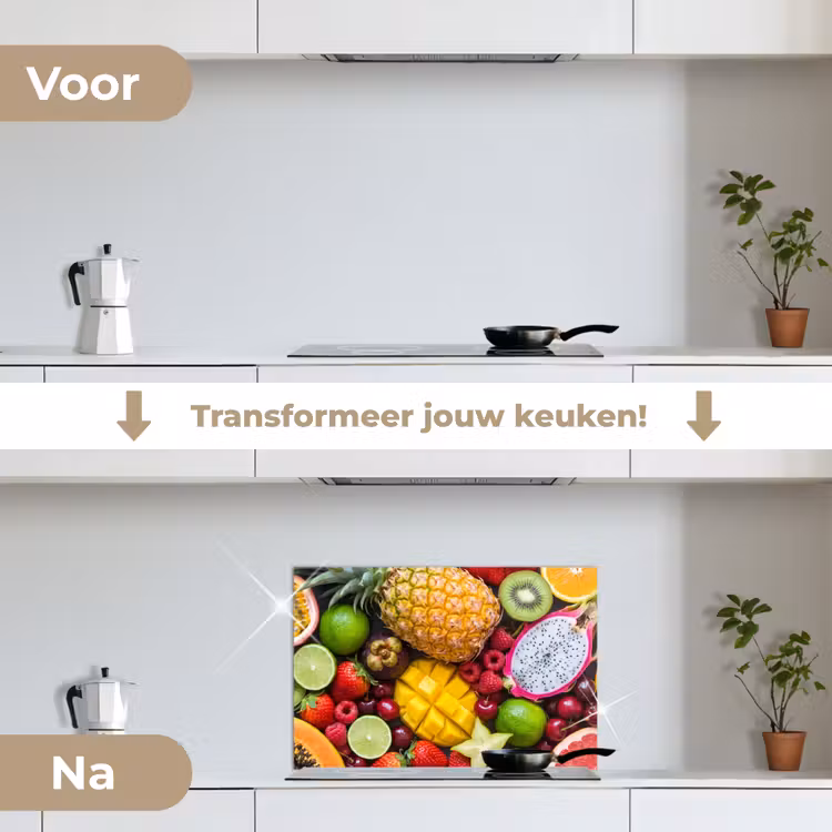 Fruit - Assortiment - Vers - Gezond - Kleurrijk keuken achterwand spatscherm klein -voor_na_NL