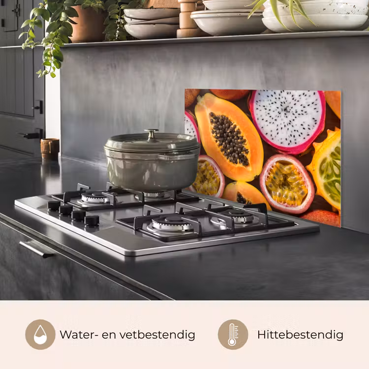 Fruit - Geopend - Tropisch - Eten - Kleurrijk keuken achterwand spatscherm klein -usp_NL