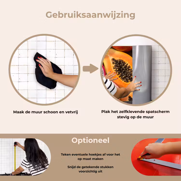 Fruit - Geopend - Tropisch - Eten - Kleurrijk keuken achterwand spatscherm klein -gebruiksaanwijzing_NL