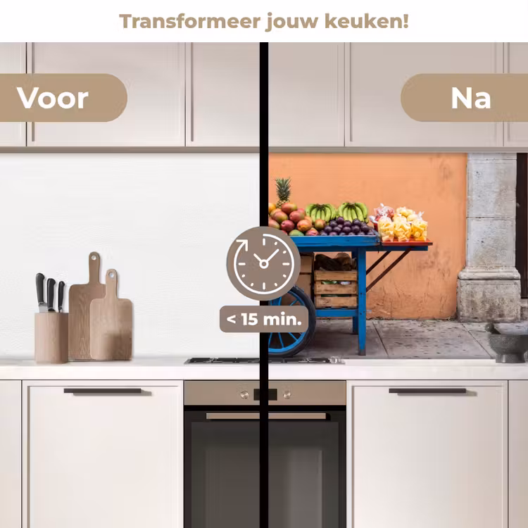 Keuken achterwand - Fruit - Kar - Straat - Fruit - Kar - Straat keuken achterwand 2 middel