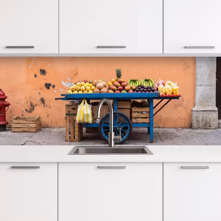 Keuken achterwand - Fruit - Kar - Straat - Fruit - Kar - Straat keuken achterwand 2 middel