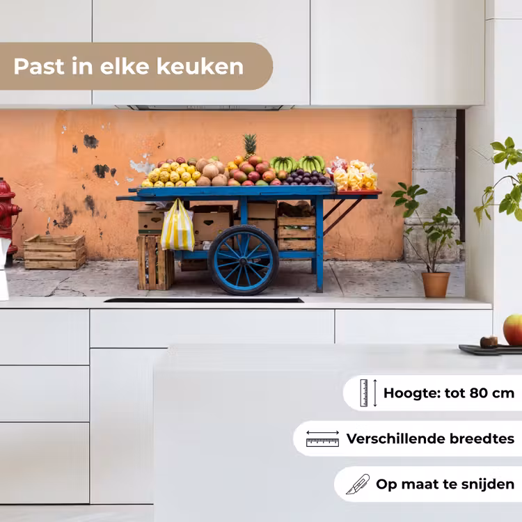 Keuken achterwand - Fruit - Kar - Straat - Fruit - Kar - Straat keuken achterwand 2 middel