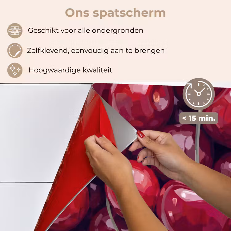 Fruit - Kersen - Eten - Modern - Rood keuken achterwand spatscherm klein -spatscherm_NL