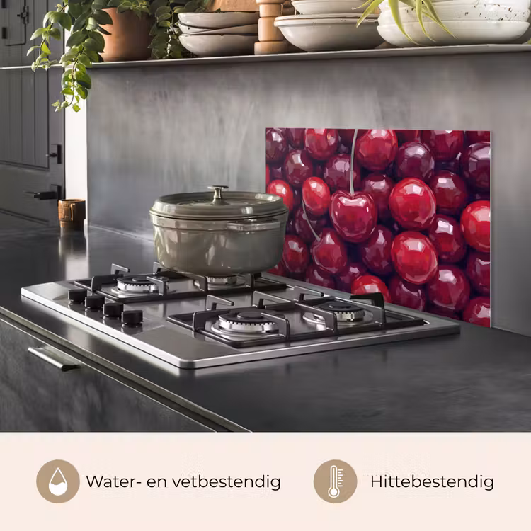 Fruit - Kersen - Eten - Modern - Rood keuken achterwand spatscherm klein -usp_NL