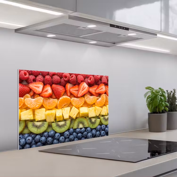 Fruit - Regenboog - Gezond - Kleurrijk keuken achterwand spatscherm klein -3d_schuin