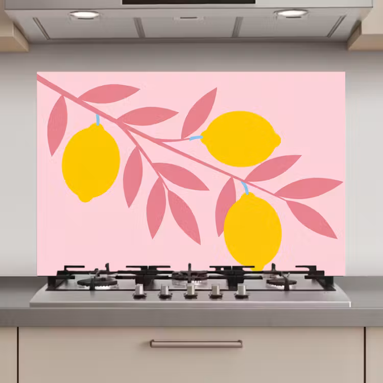 Fruit - Tak - Natuur - Abstract - Roze keuken achterwand spatscherm klein -3d_website