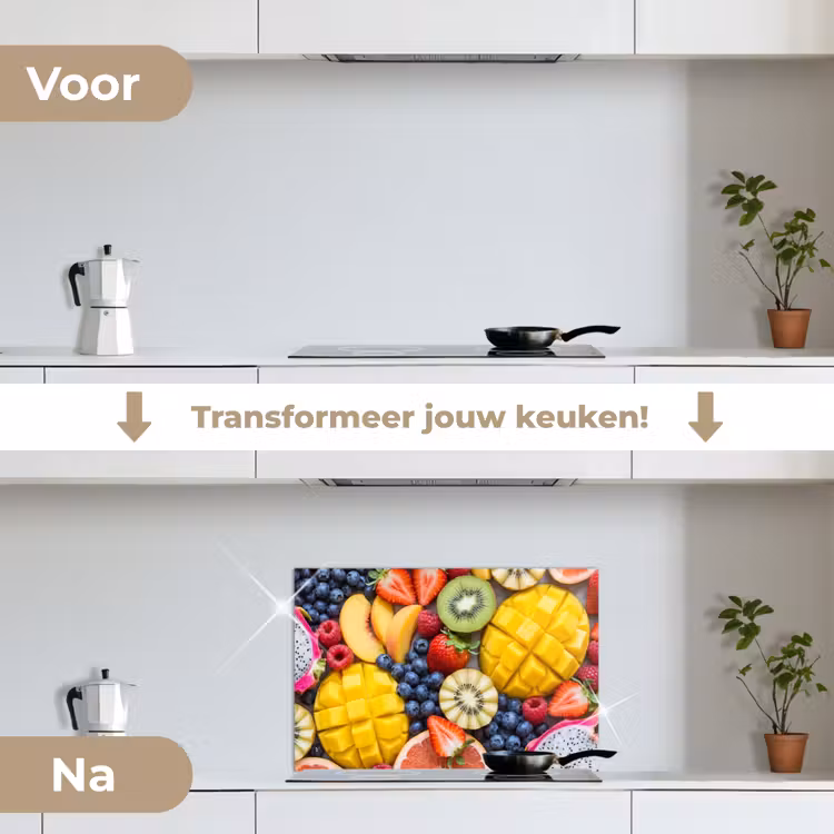 Fruit - Versneden - Kleurrijk - Eten - Gezond keuken achterwand spatscherm klein -voor_na_NL