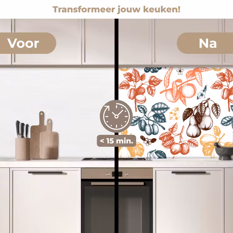 Fruit - Vintage - Boom - Design keuken achterwand 2 middel 871 -voor-na2_NL