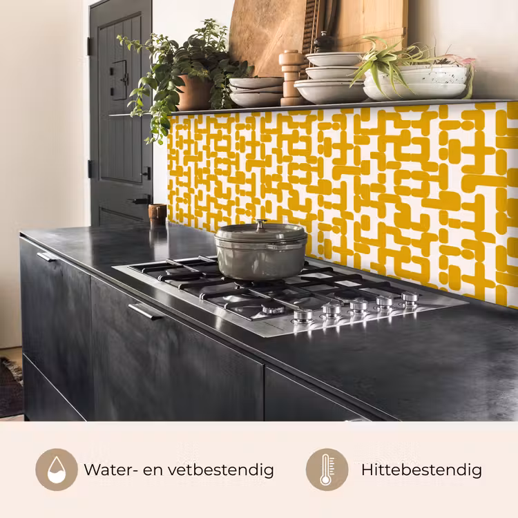 Geel - Beige - Patroon keuken achterwand 2 middel 871 -usp_NL