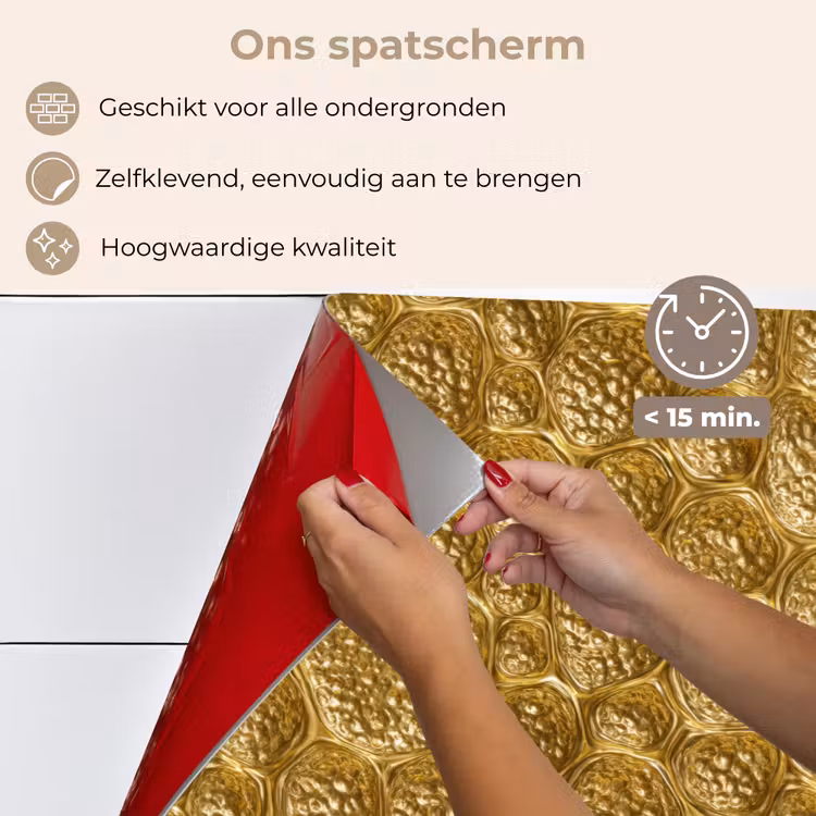 Gehamerd - Mozaïek - Antiek - Goud keuken achterwand spatscherm klein 900 -spatscherm_NL