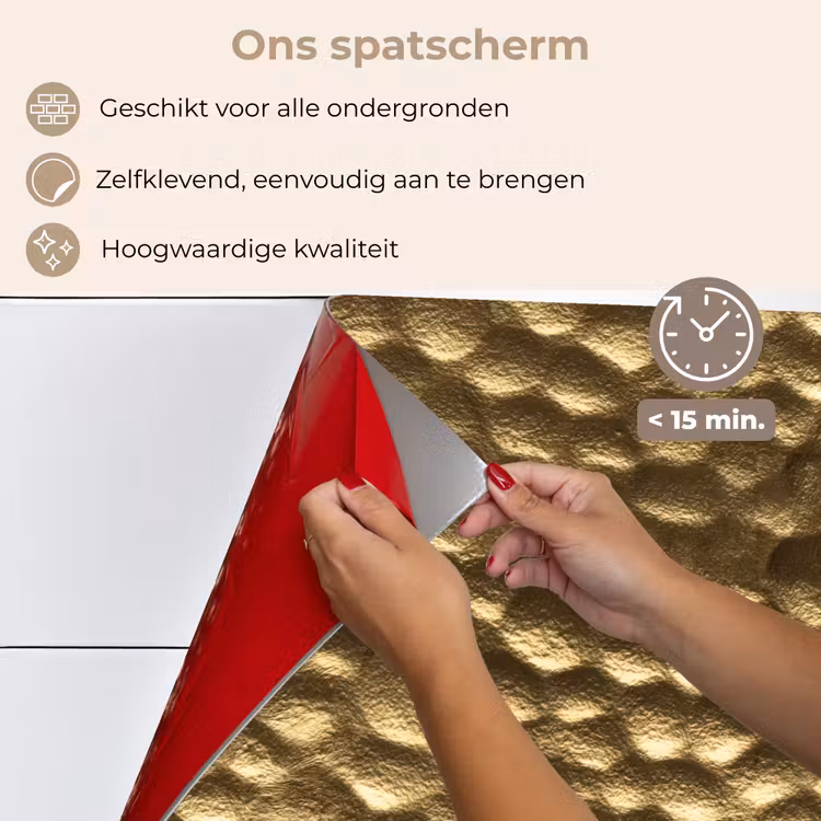 Gehamerd - Reliëf - Textuur - Bronsgoud keuken achterwand spatscherm klein 900 -spatscherm_NL