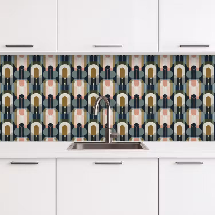 Geografisch - Modern - Kleurrijk keuken achterwand 2 middel 871 -3d