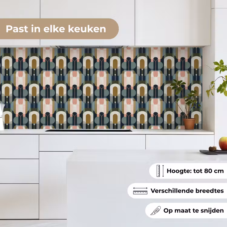 Geografisch - Modern - Kleurrijk keuken achterwand 2 middel 871 -sfeer4_NL