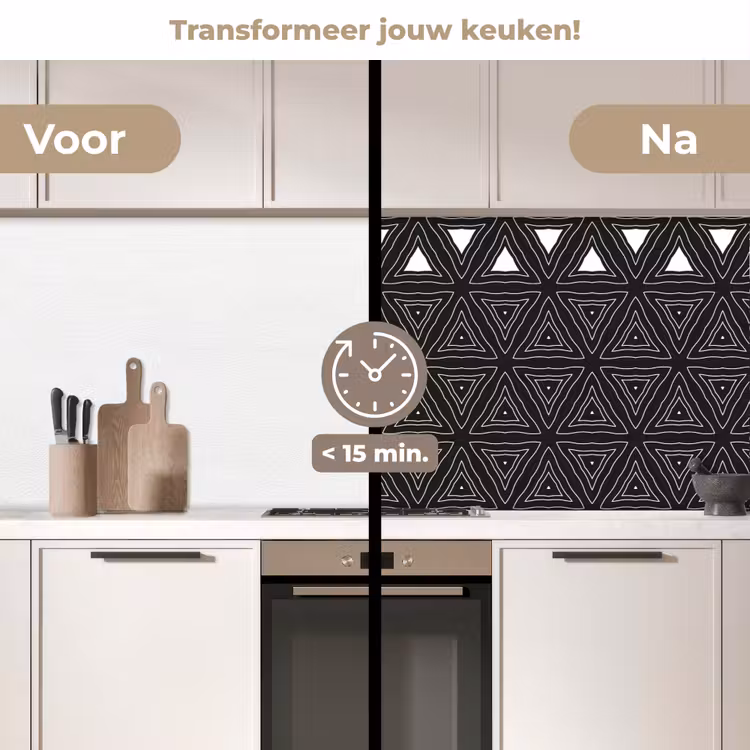 Geometrie - Design - Mozaïek keuken achterwand 2 middel 871 -voor-na2_NL