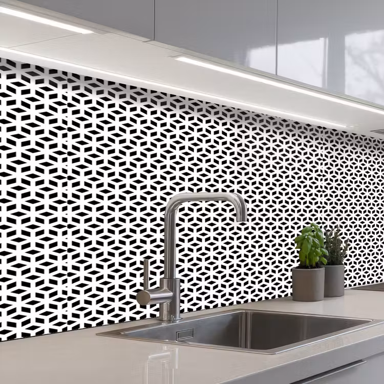 Geometrie - Lijn - Abstract - Patroon keuken achterwand 2 middel 871 -3d_schuin