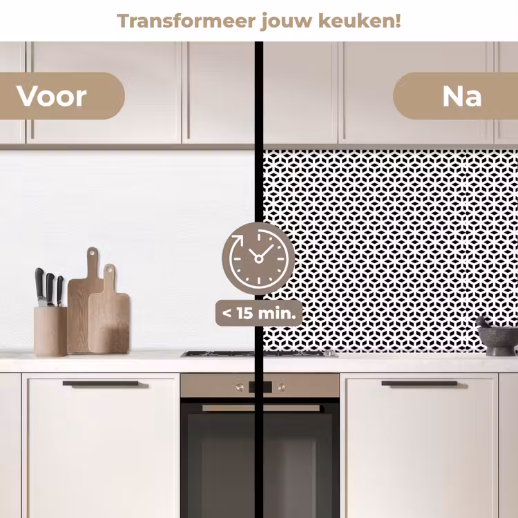 Geometrie - Lijn - Abstract - Patroon keuken achterwand 2 middel 871 -voor-na2_NL