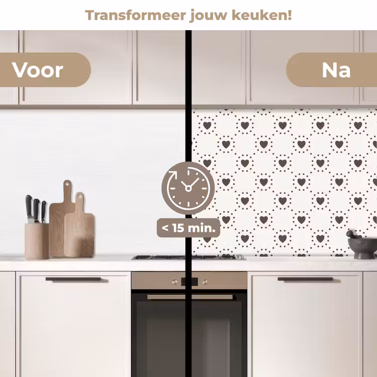 Geometrie - Lijn - Hart - Patroon keuken achterwand 2 middel 871 -voor-na2_NL